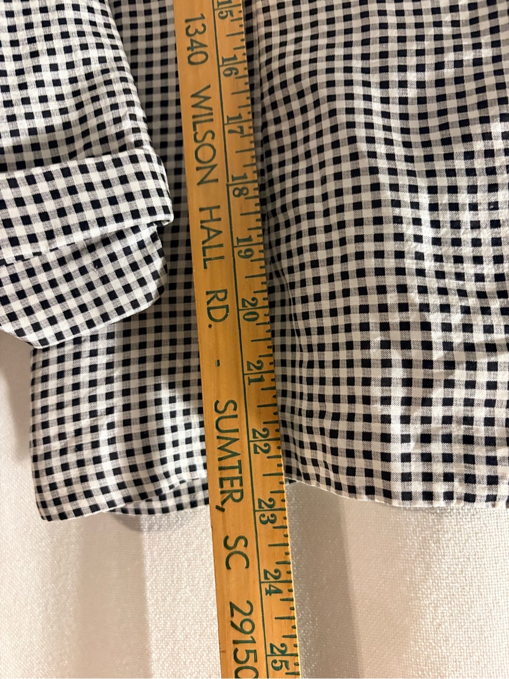 Preppy Academia Old Money Black and White Gingham Silk Blouse - Picture 6 of 6